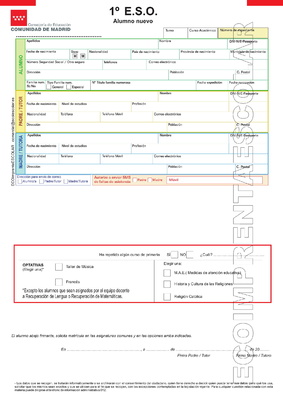 IMPRESOS DE MATRÍCULA